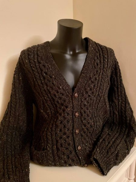 Green v neck cardigan