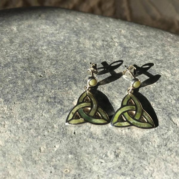 connemara marble trinity knot earrings
