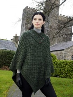 ARAN 3 BUTTON PONCHO/ CAPE (3BPC) - Aran Islands Sweaters