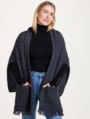 ARAN SHAWL WITH POCKETS (APS)