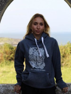 CELTIC MOTIF HOODIE (In Irish language).