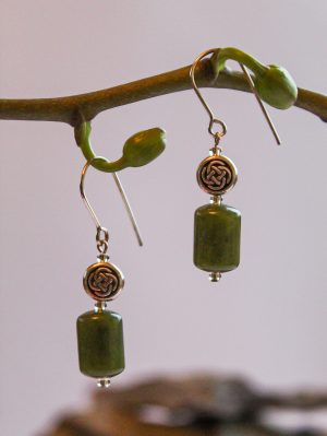 Connemara Marble & Sterling Silver Celtic Earrings