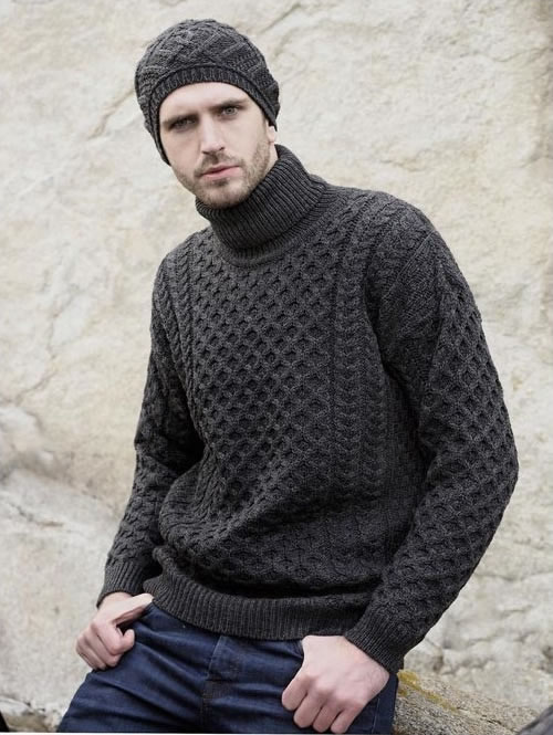 MERINO ROLL NECK SWEATER: R1949. - Aran Islands Sweaters