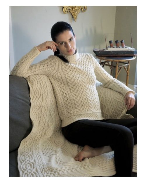 high neck cable knit jumper
