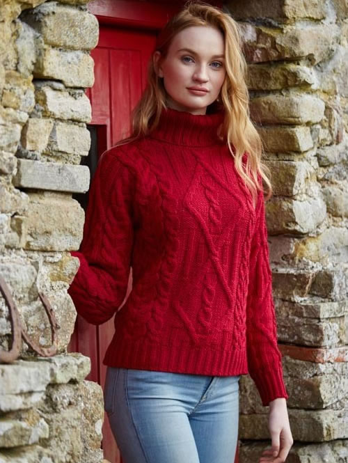 TRADITIONAL TURTLE NECK SWEATER R2080 - Aran Islands Sweaters